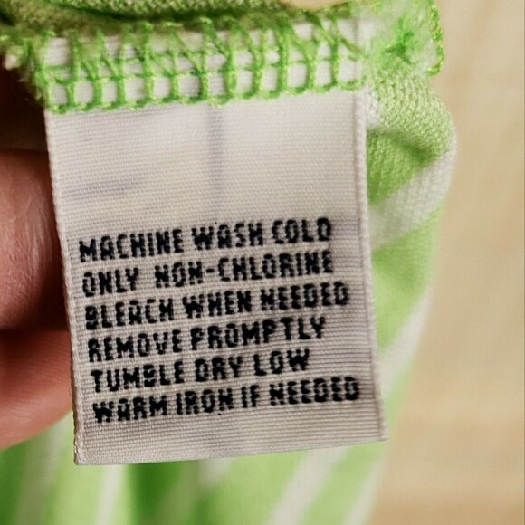 Polo Golf Mens Green White Stripe Short Sleeve Polo XL - Picture 6 of 6